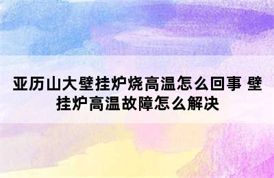 亚历山大壁挂炉烧高温怎么回事 壁挂炉高温故障怎么解决